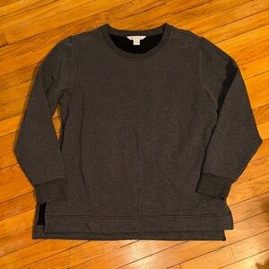 Athleta Retroplush heather Charcoal Gray Long Sleeve sweatshirt-crewneck